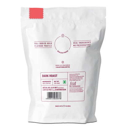 Sleepy Owl Dark Roast Ground Coffee for French Press | 100% Arabica | Coarse Grind Coffee | Also Suitable for Cold Brew Coffee | 250g | Directly Sourced From Chikmagalur