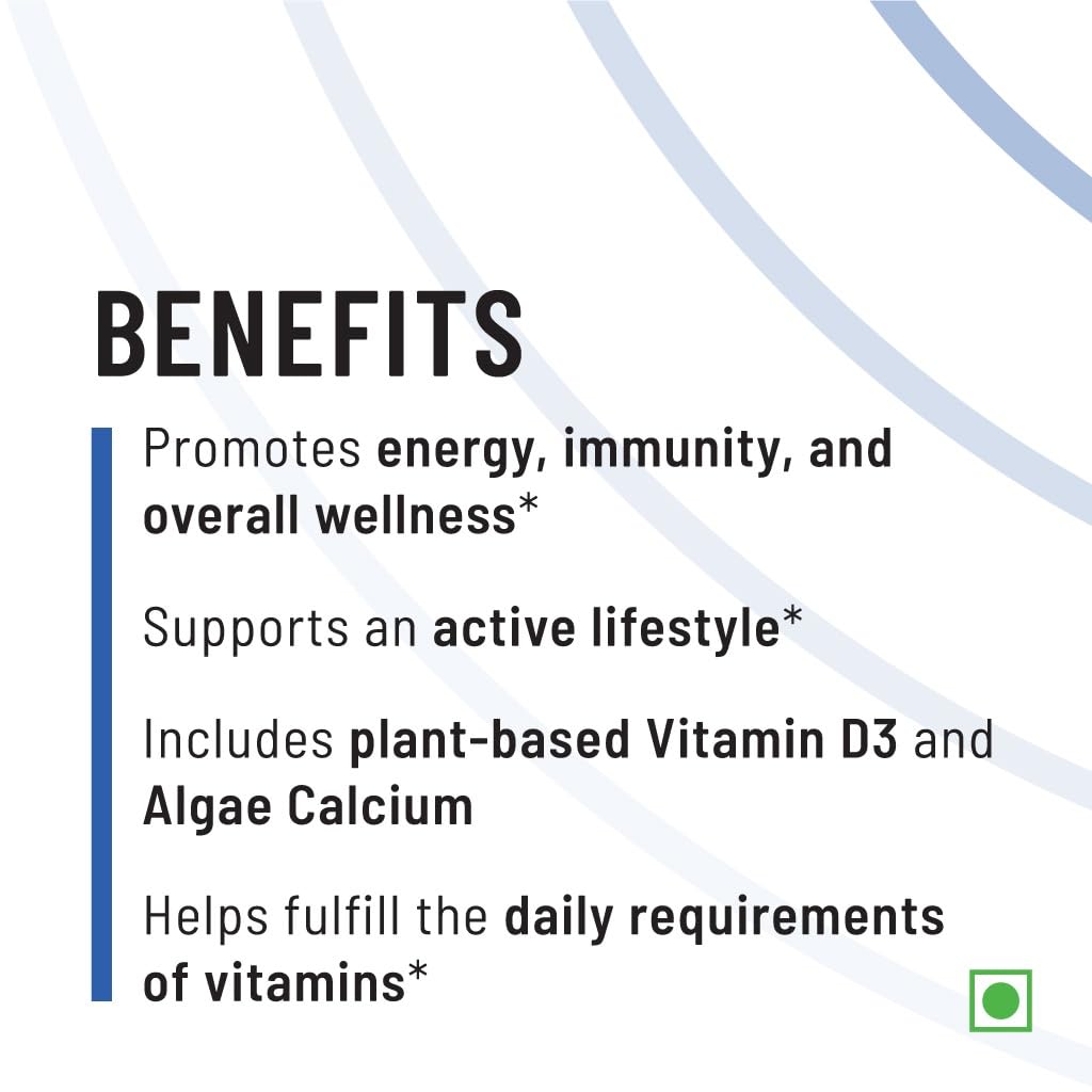 Unived Multivitamin & Minerals Capsule for Men | 100% RDA of all Vitamins with Algae Calcium & Plant-Based Vitamin D3 plus Important Minerals | Complete formulation for Health & Wellbeing
