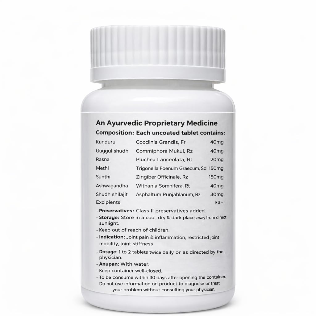 Faran Herbals Orthowar Tablet | Ayurvedic Joint & Back Support | With Ashwagandha, Guggul & Shilajit | Supports Mobility & Flexibility | 30 Tablets