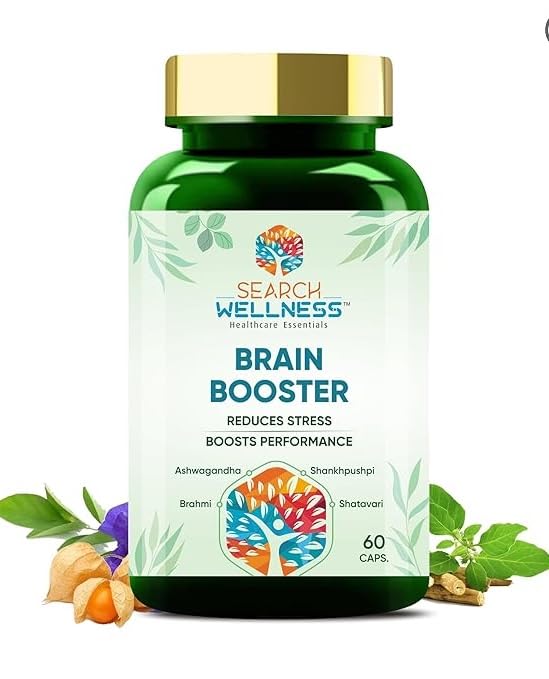 SEARCH WELLNESS Brain Booster For Kids & Adults 60 Capsules Pack of 1 | Blend Wi