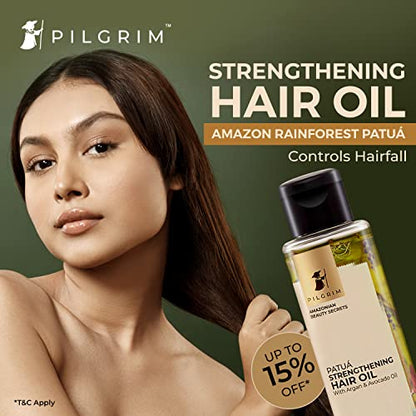 PILGRIM Amazonian Patuá STRENGTHENING HAIR OIL with Argan & Avocado oil for strong & silky hair | Lightweight Oil that Nourishes & Protects for women & men | 115 ml