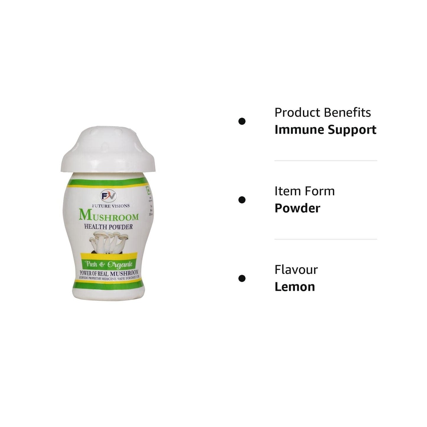 H HADDU Mushroom Health Powder For Men and Women | Fresh Organic | 100% Ayurvedic Weight Gainer | Net Weight 100g | Pack of 1