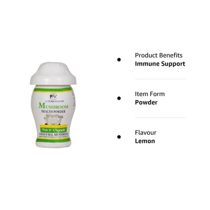 H HADDU Mushroom Health Powder For Men and Women | Fresh Organic | 100% Ayurvedic Weight Gainer | Net Weight 100g | Pack of 1