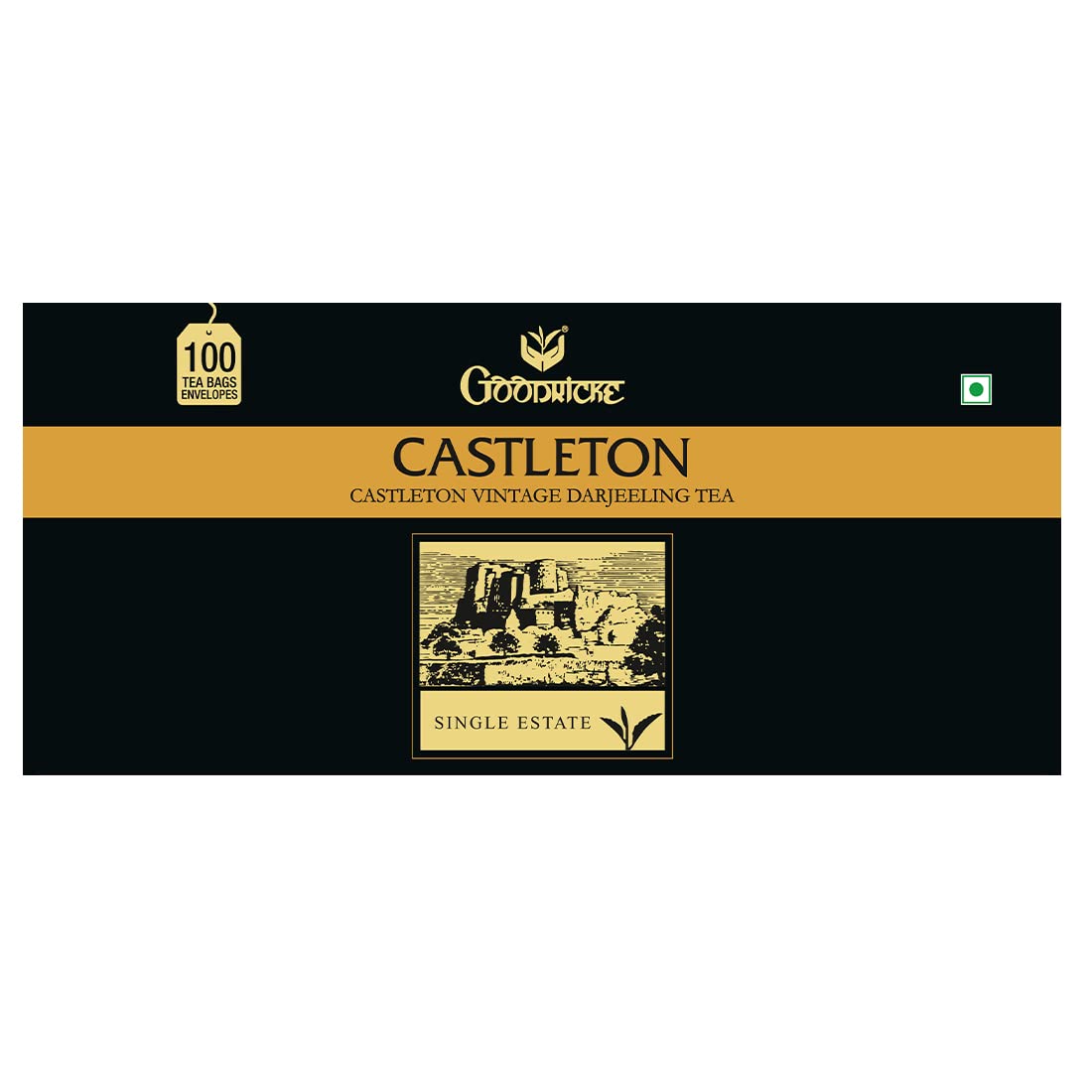 Goodricke Castleton Vintage Darjeeling Tea Bags 100 Count | Premium Single Estate Whole Leaf | Black Tea |Muscatel is a Taste note | Exclusive Tea 180g