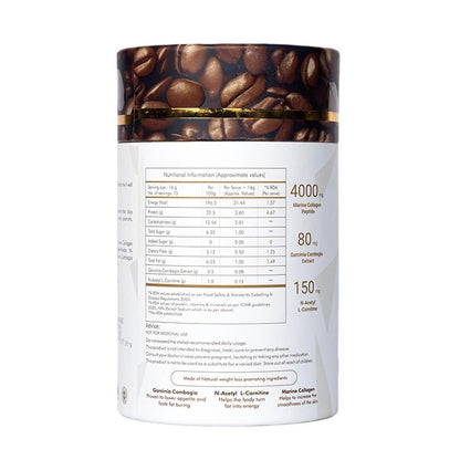 Anvika Slender Collagen Coffee with Marine Collagen Peptides, Garcinia Cambogia & L-Carnitine | Supports Weight Management, Boost Metabolism | Real Coffee Flavor | 150g
