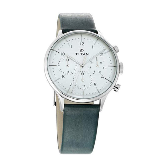 Titan Light Leathers Analog White Dial Men's Watch-90102SL03 / 90102SL03
