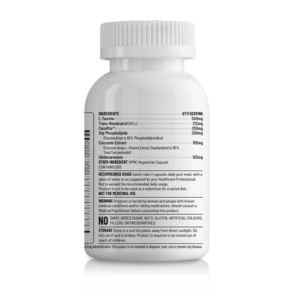 Unived Advanced nutrients With Carorite™ (Carotenoid complex), Coenzyme Q10, Curcumin, Trans-resveratrol, Choline & L-taurine | Advanced formula to support healthy aging | 60 Vegan Capsules