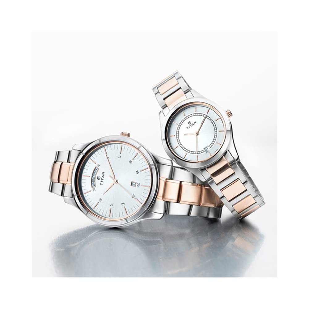 Titan Bandhan Quartz Analog with Day and Date Silver Dial Stainless Ste- image 3