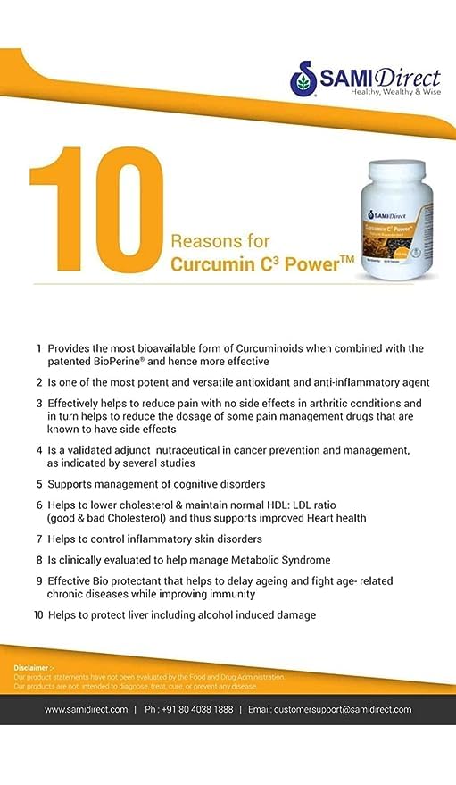 SAMIDirect Curcumin C3 Power, 525 Mg, 60 Tab