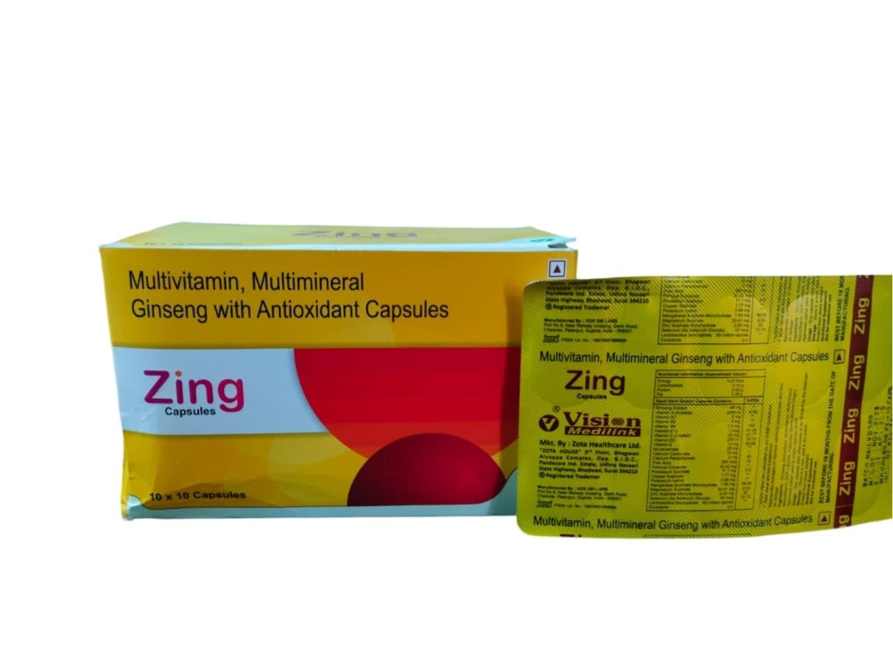 Zing Capsule, Multivitamin, Multimineral Ginseng with Antioxidant Capsules (3 * 10 Capsule)