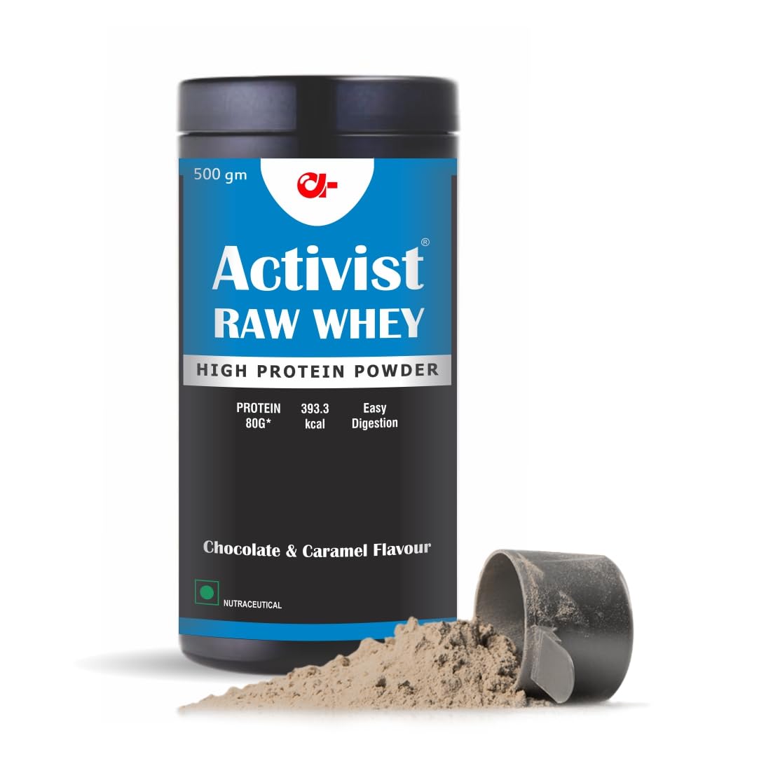 Activist Raw Whey Protein Concentrate Powder With Digestive Enzymes Protein Powder Supplement (Chocolate Flavour) (500g)