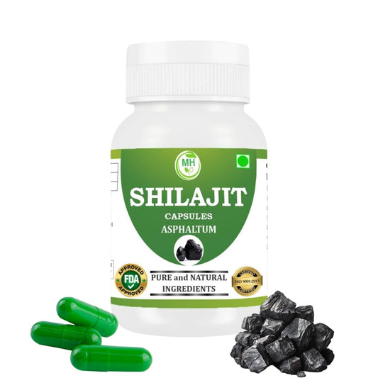 Morsan Healthcare SHILAJIT Capsules – 60 Veg Capsules | Pure Asphaltum Extract (Shuddha Shilajit) | Natural Ayurvedic Supplement | Plant-Based Wellness Formula | Pack of 1