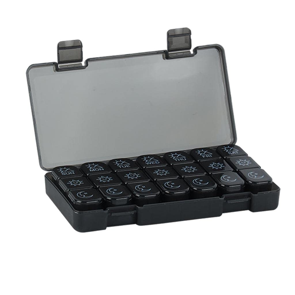 Enakshi® Weekly Pill Organizer Large Travel Medicine for Supplements black|Health & Beauty | Health Care | Pill Boxes, Pill Cases