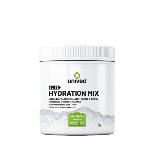 Unived Elite Hydration Mix | Essential Electrolytes and Betaine for Optimal Hydration & Fluid Uptake | Hydration Multiplier | Low Calorie Hydration Drink | 16 Servings - Lime Buzz (Caffeinated)