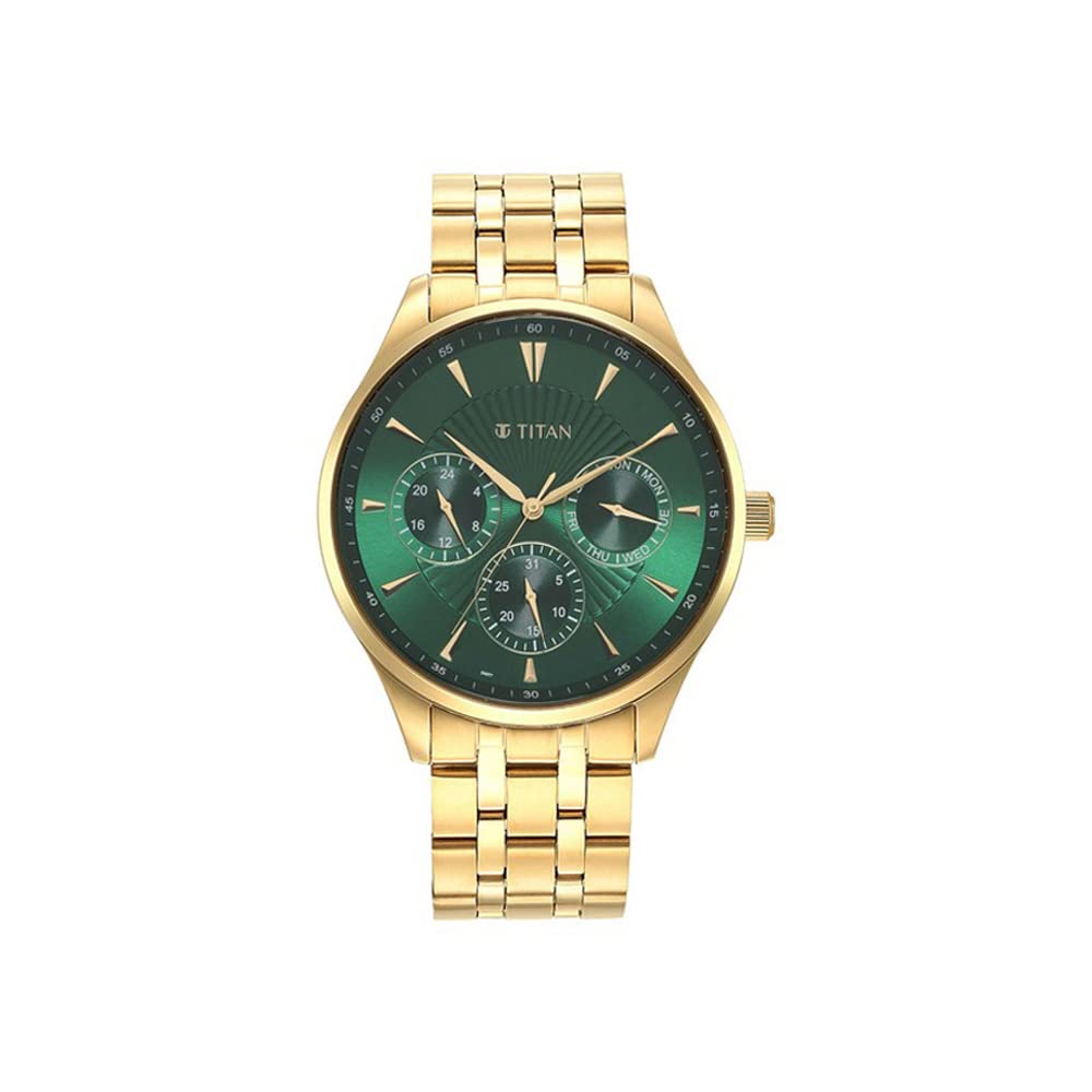 Sonata Titan Regalia Opulent Green Dial Quartz Multifunction Stainless- image 4