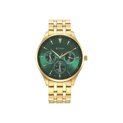 Sonata Titan Regalia Opulent Green Dial Quartz Multifunction Stainless- image 4