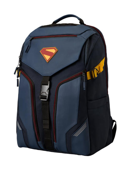 he Souled Store Official Superman Backpack | 25L Utility Pack | Fits 15" Laptop | Water Resistant Stylish Superhero Bag for School Travel & Casual Use (Blue)