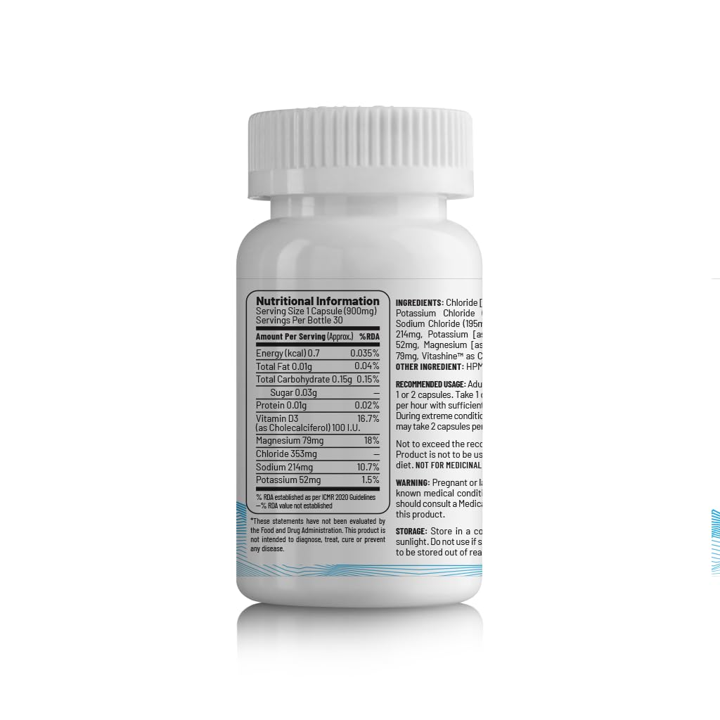 Unived Salt Capsules, Electrolyte Replacement for Runners, Cyclists, and Athletes from other Sports (30 Caps)