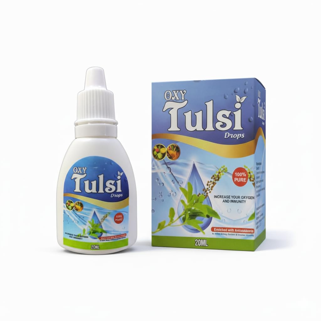 HIMANSHI HEALTH CARE Oxy Tulsi Drops 20ml | Ayurvedic Herbal Immunity Booster | Enriched with Antioxidants | Supports Respiratory Health, Digestion & Overall Wellness