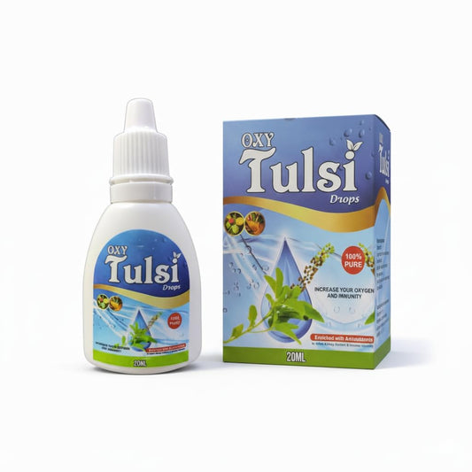 HIMANSHI HEALTH CARE Oxy Tulsi Drops 20ml | Ayurvedic Herbal Immunity Booster | Enriched with Antioxidants | Supports Respiratory Health, Digestion & Overall Wellness