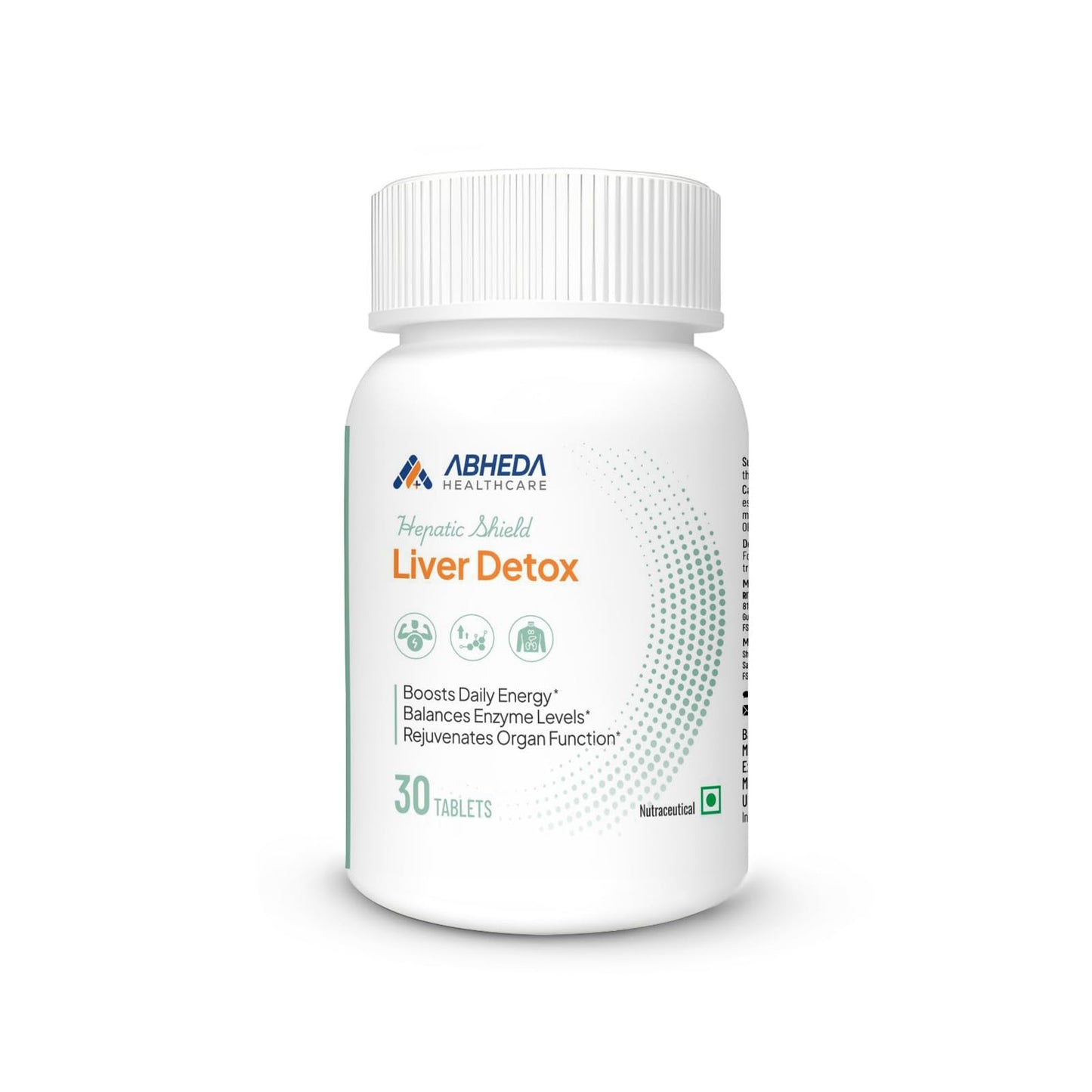 ABHEDA HEALTHCARE Liver Detox Supplement - Silymarin Milk Thistle Extract, NAC & Dandelion Root for Liver Cleanse & Fatty Liver Support - Herbal Liver Health Formula with Vitamins - 30 Tablets