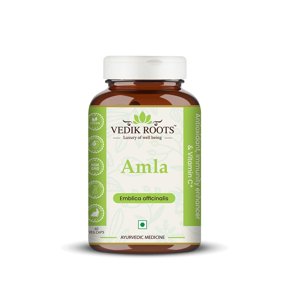 Vedikroots Amla Capsules 60_ Organic Hair Growth & Vitamin C Herbal Supplement A