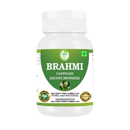 Morsan healthcare Brahmi Capsules 500 mg – 60 Veg Capsules x 2 Pack | Bacopa Monnieri | Herbal Supplement | Vegan Extract | No Additives or Preservatives, plant bsed