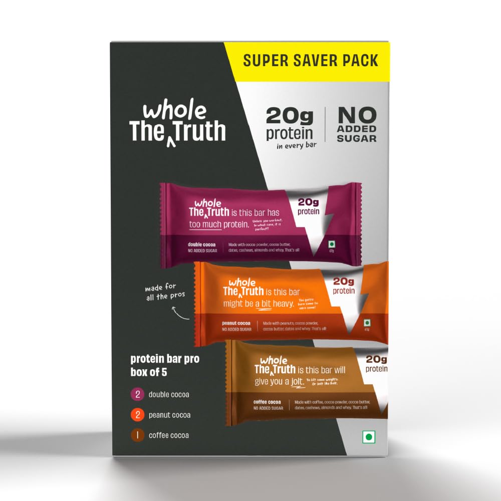 The Whole Truth - High Protein All in One 20g Protein Bar - Pack of 5 x 67g each