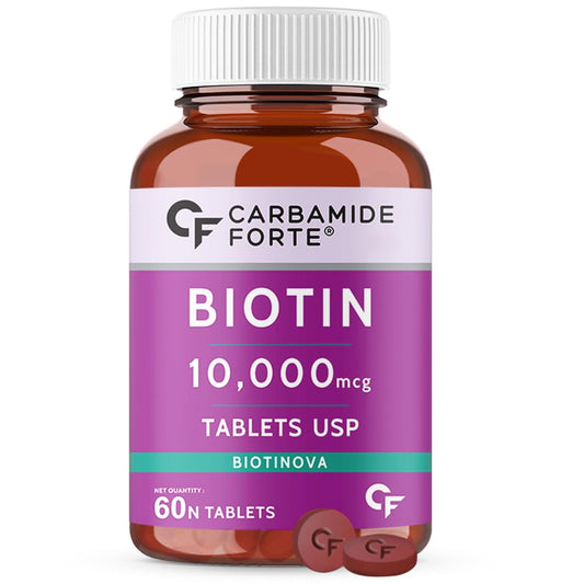 Carbamide Forte Biotin 10000 mcg Tablets for Hair Growth | Hair Vitamins for Men