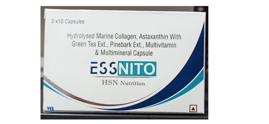 Essnito Cap | Hydrolysed Marine Collagen & Multivitamin Cap | Pack of 30 |