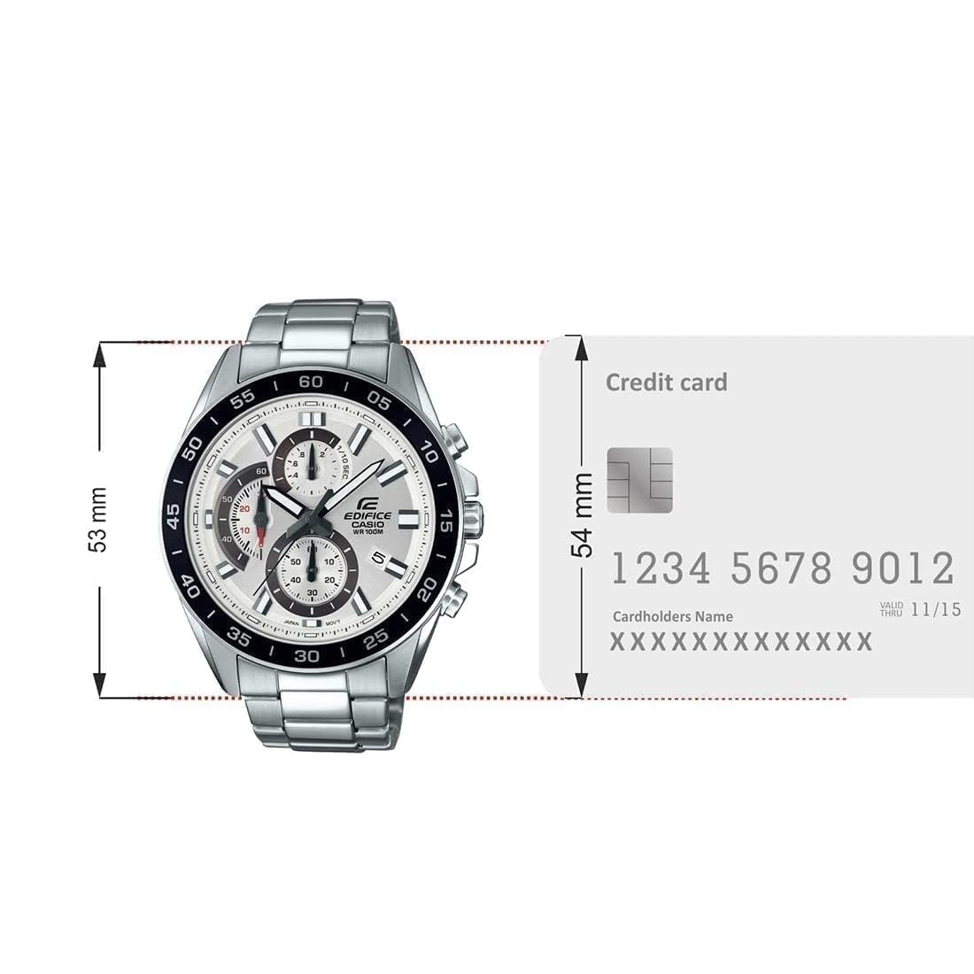 Casio Edifice EFV-550D-7AVUDF Analog White Dial Men Watch Silver Stainless Steel Strap (ED556)