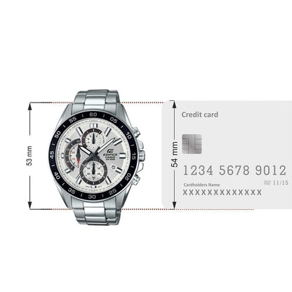 Casio Edifice EFV-550D-7AVUDF Analog White Dial Men Watch Silver Stainless Steel Strap (ED556)