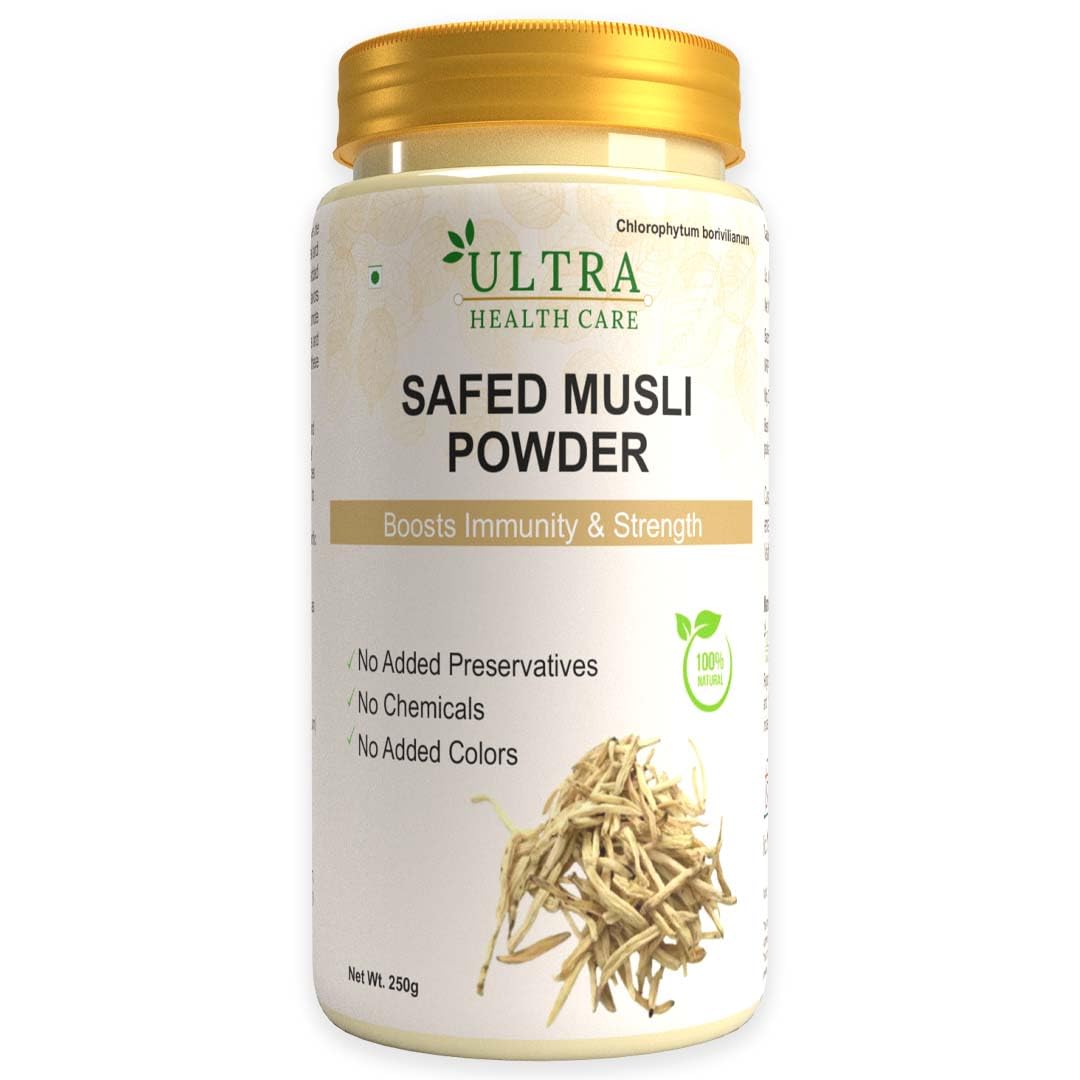 Ultra Healthcare Safed Musli Powder for Stamina | Performance | Immunity Booster | Strength and Vitality |250 gm