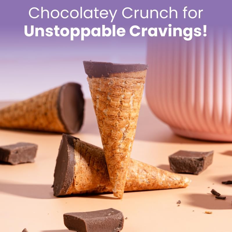 Pure Temptation Chocoblast Waffle Cones [30 Pieces] | Chocolate Gift Box | Snacks for Kids & Adults | Non-Meltable Gift Pack | Individually Wrapped Chocolate Cone Bites | Chocolate-Filled Waffle Cone | Perfect for Birthday , Christmas & Anniversary