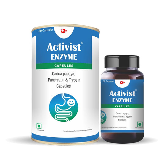 Activist Enzymes Digestive Enzyme Supplement with Bromelain & Papain for Healthy Digestion - 60 Capsules | Supports Digestive Health, Reduces Bloating, Boosts Nutrient Absorption & Gut Health
