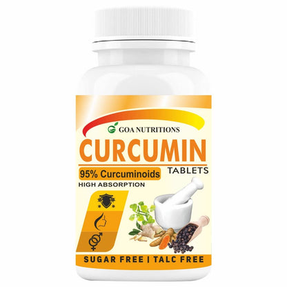GOA NUTRITIONS Curcumin Supplements With Piperine (95% Curcuminoids), Ginger Pow