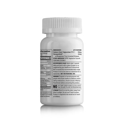 Unived Basics K2-7 | Plant-Based K2-7 as Menaquinone-7 (MenaquinGold) | Bone, Arterial, and Skeletal Muscle Health | 60 Vegan Capsules