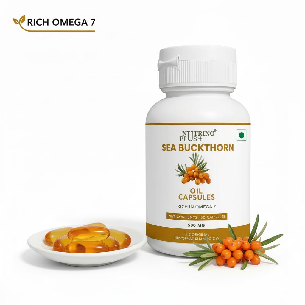Hippophae Rhamnoides Oil Capsules 500mg | Natural BPH & Urinary Flow Support | Sea Buckthorn Extract | Complete Omega 3 6 7 9 | Prostate Supplement for Men | 30 Softgels