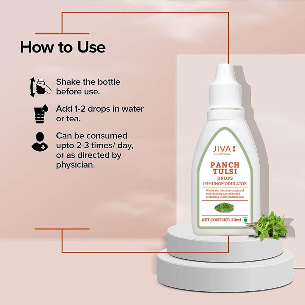 Jiva Tulsi Drops - 20 ml | 100% Ayurvedic Formulation Made Of Five Spec- image 4