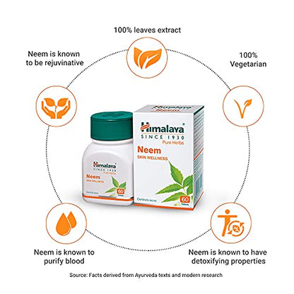 Himalaya Wellness Neem, 60 Tablet | Pure Herbs for Skin Wellness- image 7
