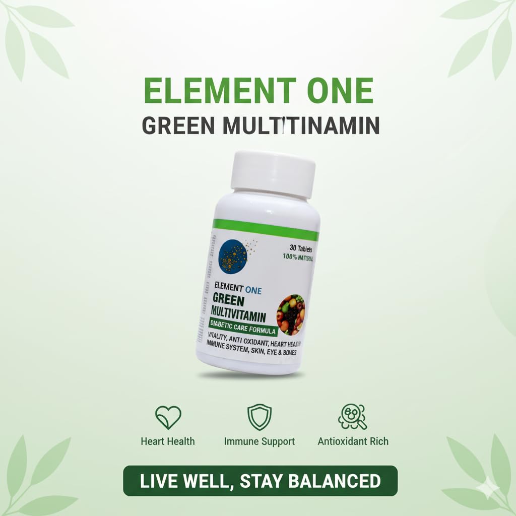 Green Multivitamin Supplement | Plant-Based Vitamins & Minerals with Antioxidant | Sugar-Free Formula | Daily Nutritional Support for Men & Women | Veg Tablets