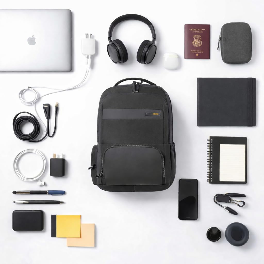 American Tourister Verve 17" Laptop Backpack | USB Charging Port | Smart Trolley Sleeve | Hidden Pocket | Tractum Suspension Straps | Office Bag for Men and Women | Black | 1 Year Global Warranty