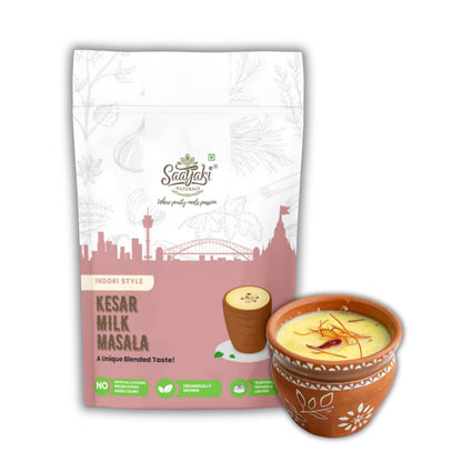 SAATYAKI NATURALS Organic Kesar Milk Masala | Dry Fruits and Kesar | Healthy & Nutritious Drink Mix | 50gm