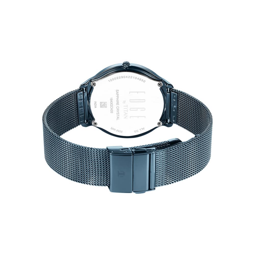Titan Edge Baseline Blue Dial Stainless Steel Strap Analog Watch Men-NS- image 5