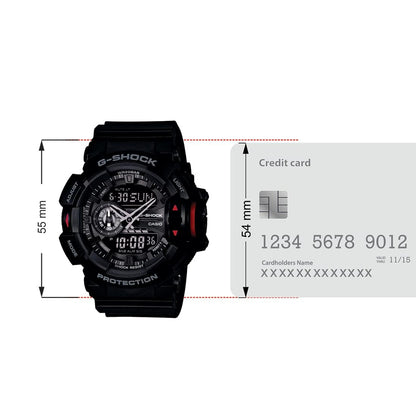 Casio G-Shock GA-400-1BHDR Black & Red Analog-Digital Dial Black Resin Strap Men's Watch Shock and 200M Water Resistant G566