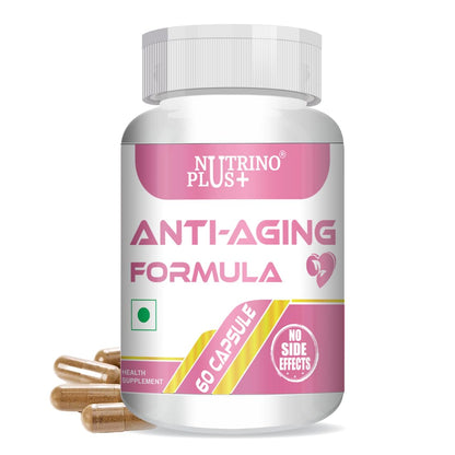 Nutrinoplus Anti-Aging Supplements | Herbal Support for Youthful, Healthy & Soft Skin | Muscle Toning Formula for Men & Women | Plant-Based | Formulated in USA | 60 Capsules