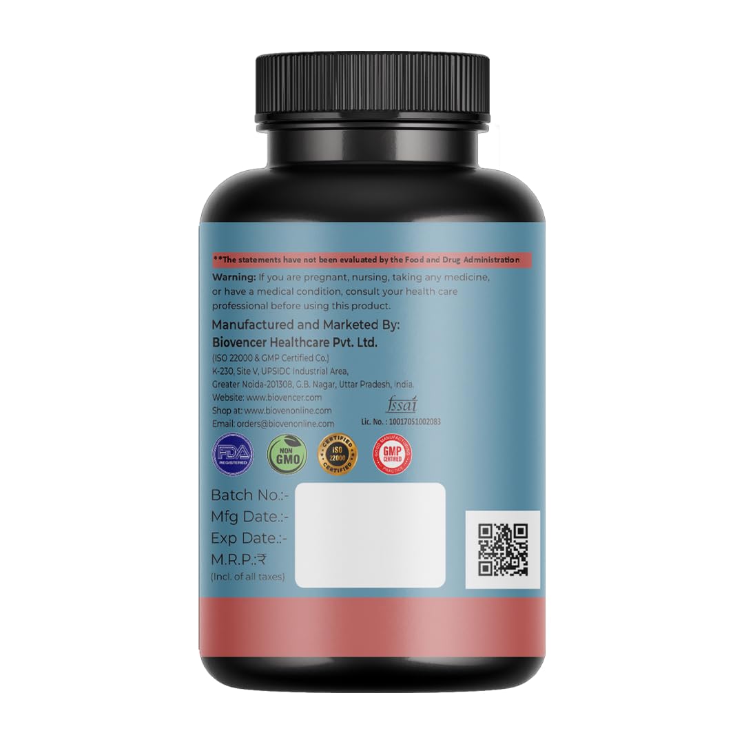 Biovencer Milk Thistle Capsules 60 Veg | Milk Thistle Extract for Liver Support & Cholesterol Balance | Herbal Supplement for Daily Wellness
