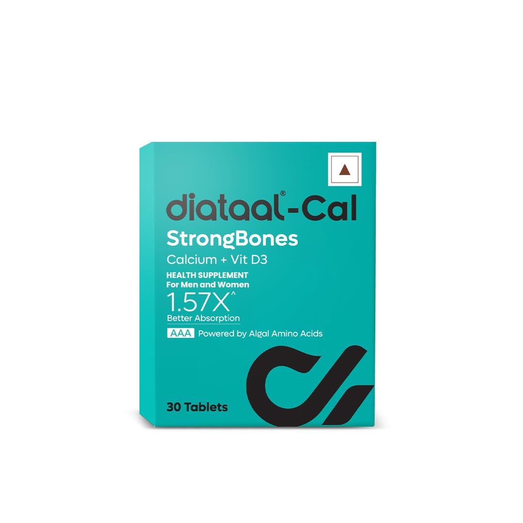 Diataal Calcium supplement for Men & Women | 57% Better Absorption | AAA Cal 500mg + D3 (400 IU) |Calci and Vitamin D3 Tablets | Strong bones & Joint Health|90 Tablets