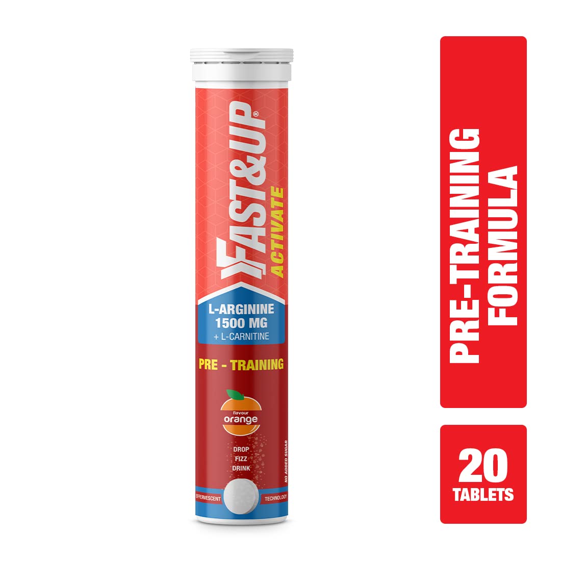 Fast&Up Activate- Pre-training Drink- 1500 mg-Orange Flavour- Pack of 20 Effervescent Tablets & Fast&Up Magnesio - Restful Sleep Supplement - (20 Effervescent Tablets, Lime & Lemon Flavor)