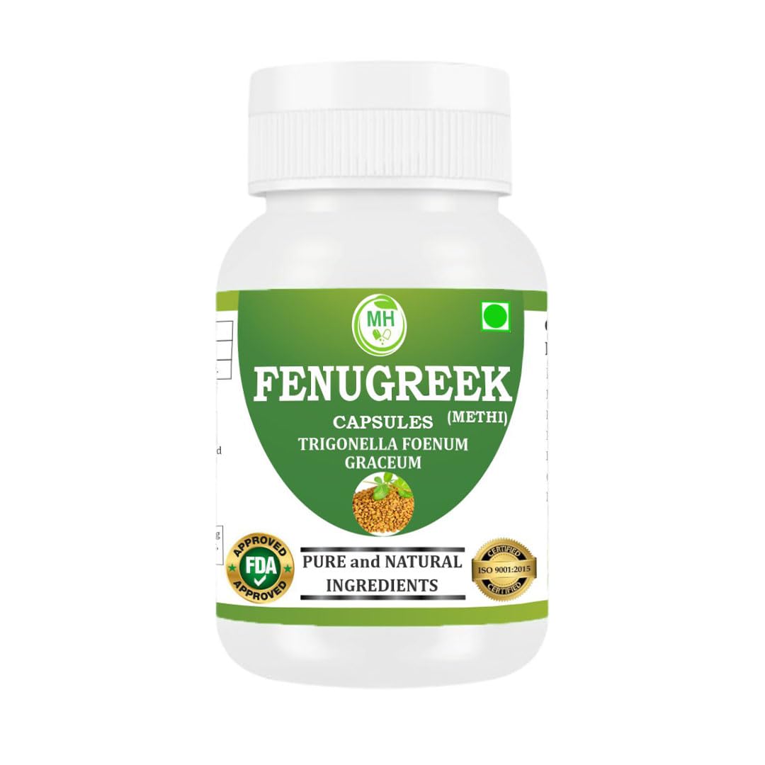 Fenugreek Capsules 500 mg – 60 Veg Capsules x 2 Pack | Methi Seed Extract | Natural Herbal Supplement | Vegan-Friendly